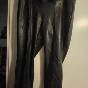 Nine West Black Leather Leggings